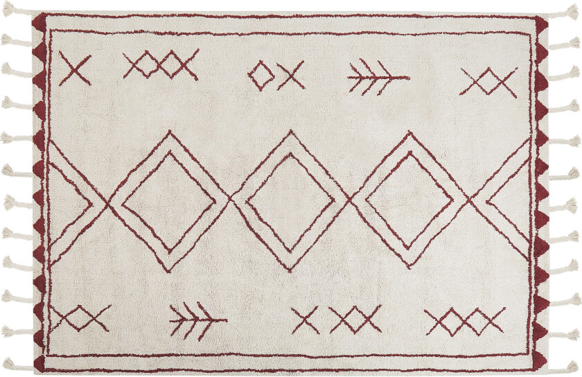 Kenitra Bomullsteppe 160x230 cm - Svart/hvit