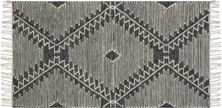 Arbaa Bomullsteppe 80x150 cm - Svart/hvit
