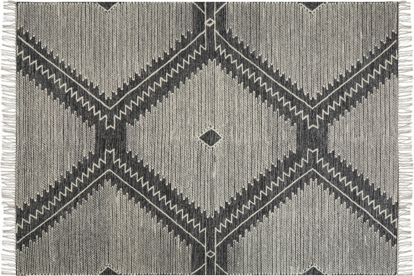 Arbaa Bomullsteppe 160x230 cm - Svart/hvit