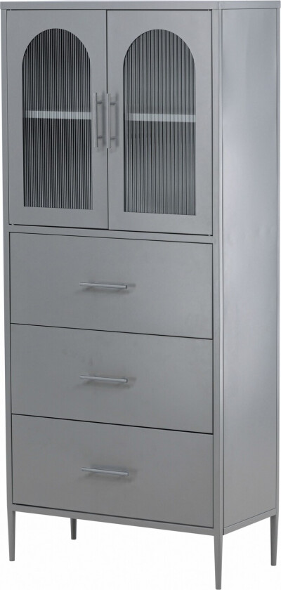 La Paz Vitrineskap 70x160 cm Lysegrå - Venture Home