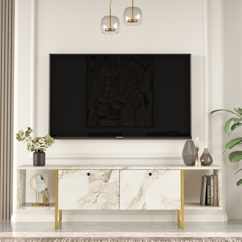 Mushir TV-benk 160 cm - Hvit