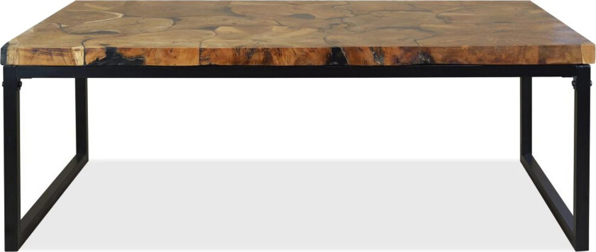 Salongbord teak harpiks 110x60x40 cm - Teak/Svart