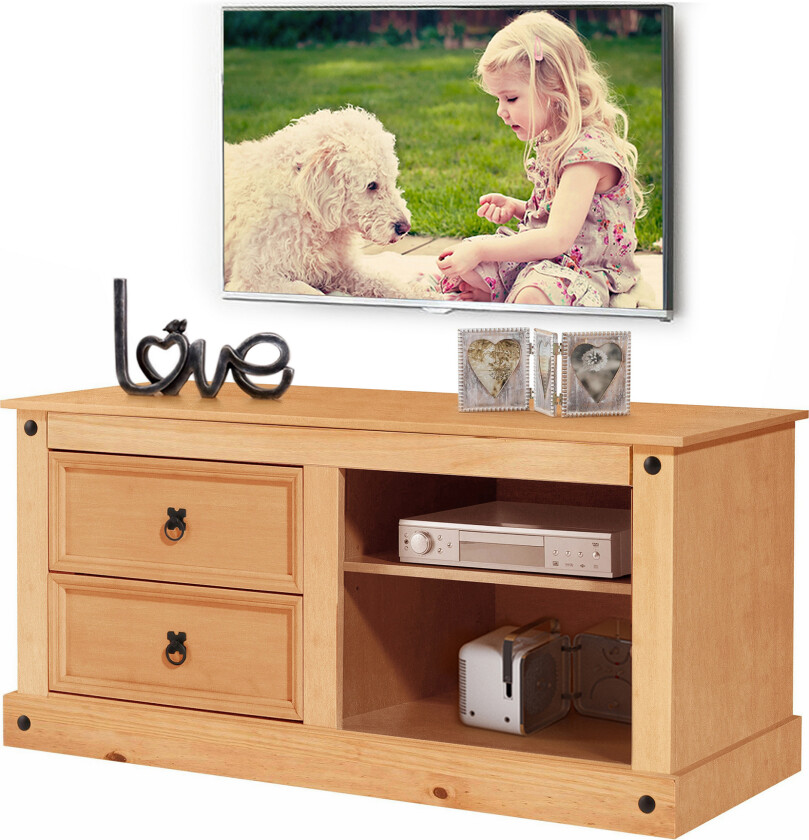 Ayala TV-benk 120 cm - Lysebrun