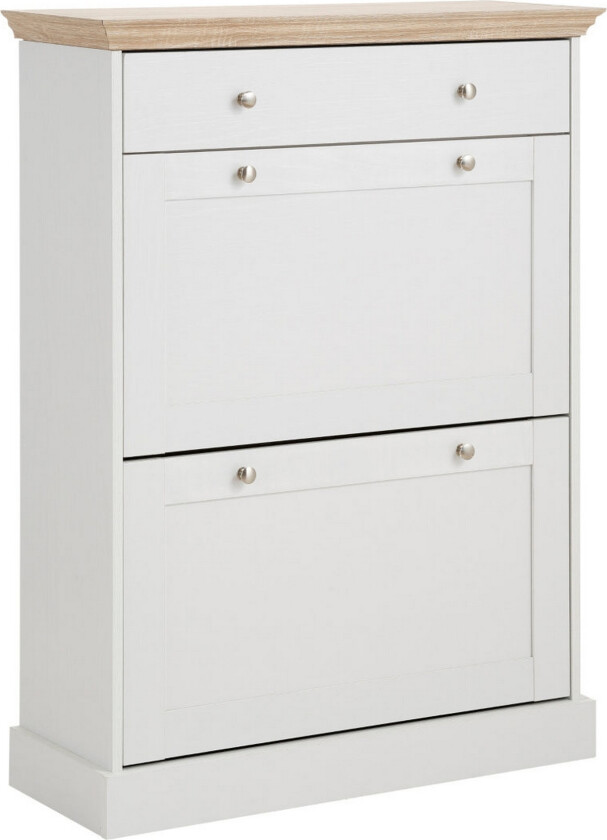 Dareia Skoskap 80 cm - Hvit / Brun