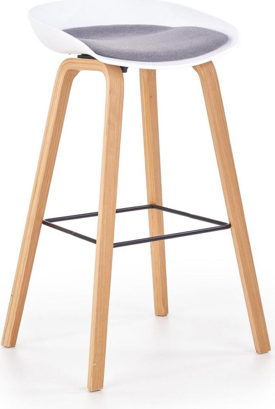Marcion Barstol - Hvit/Grå