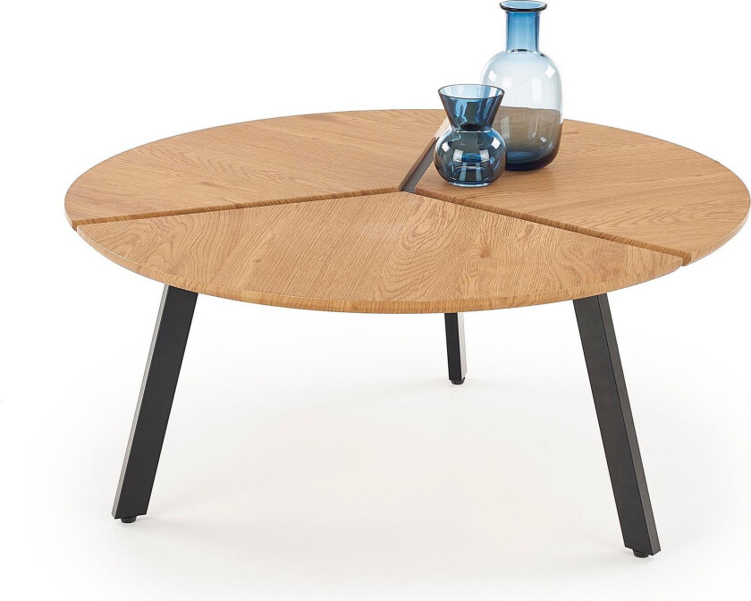 Luana Sofabord 86 cm Rundt - Eikefarge/Svart