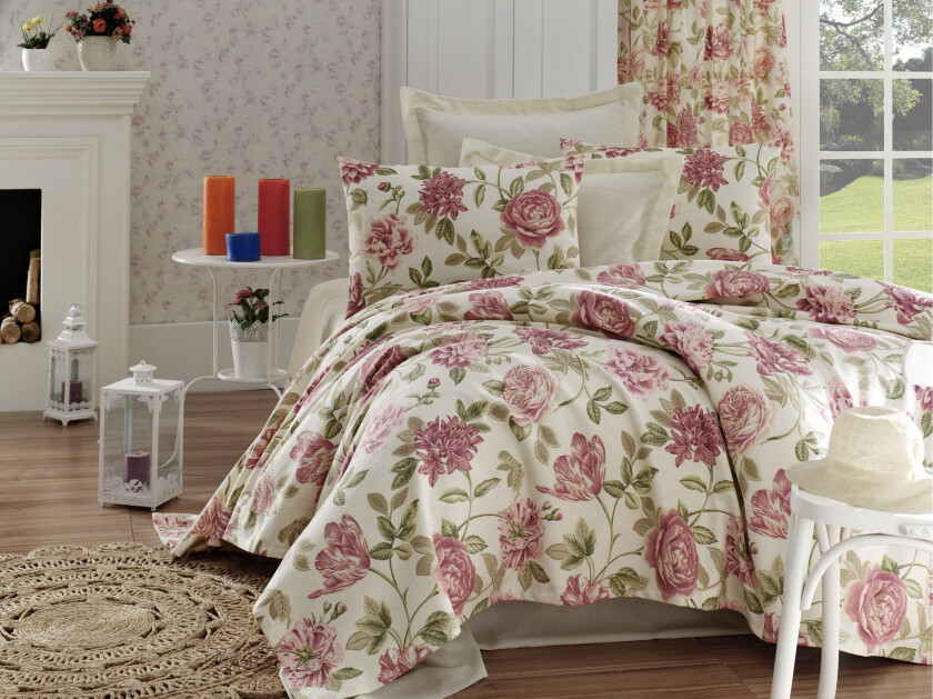 EnLora Home Sengeteppe Enkelt 160x235+Laken+Putetrekk - Rosa