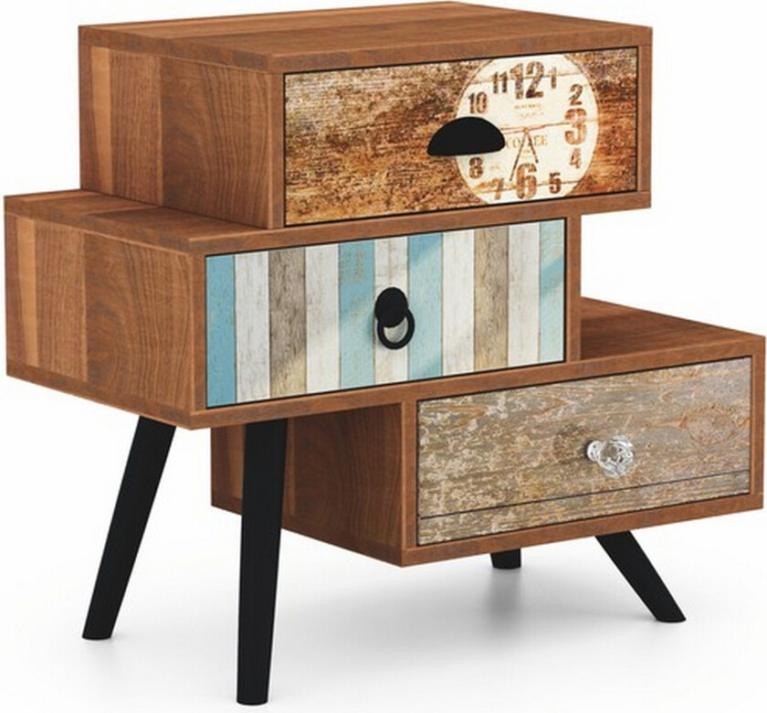 Mezo Kommode 4 Skuffer - Tre/Flerfarget