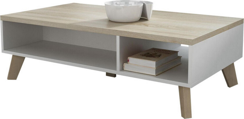 Kardos TV-benk 110 cm - Hvit/Eik