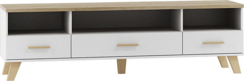 Kardos TV-benk 180 cm - Hvit/Eik