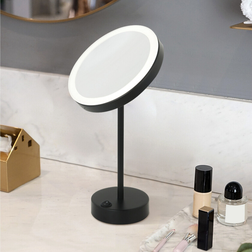 Poppy Sminkespeil med LED-belysning x cm Svart - Lyfco