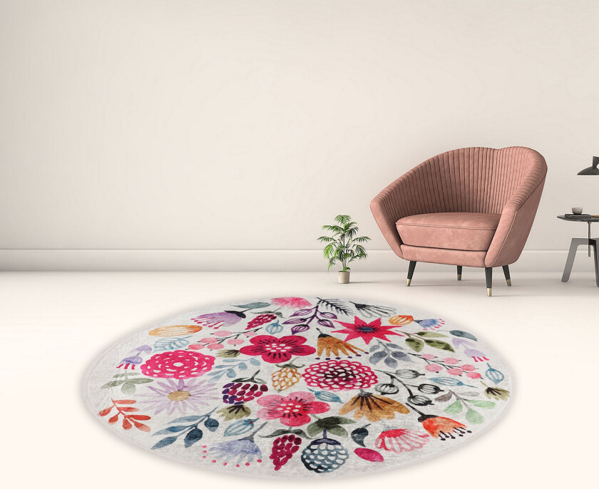 Nozomu Wiltonteppe 200 cm Rund - Flerfarget
