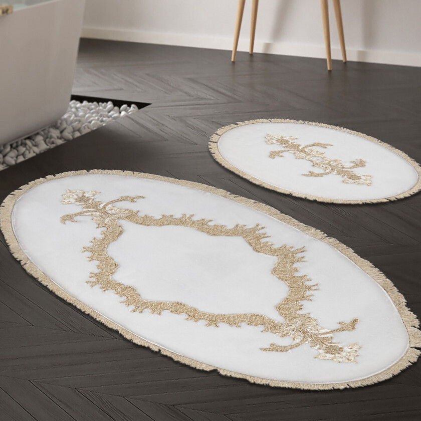 Paramik Baderomsmatte 65x115 cm Rektangulær - Creme