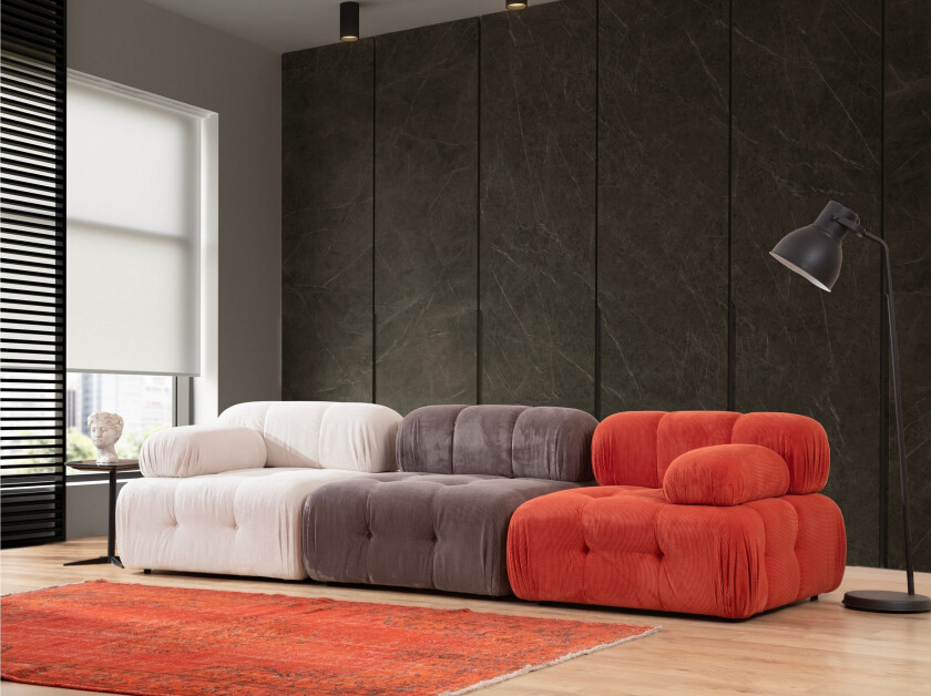 Reverto Modulsofa 3-seter - Rød/Hvit