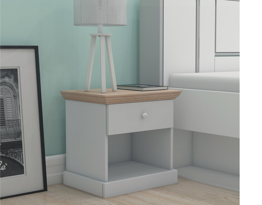 Jundapah Nattbord 45x35 cm - Grå/Brun