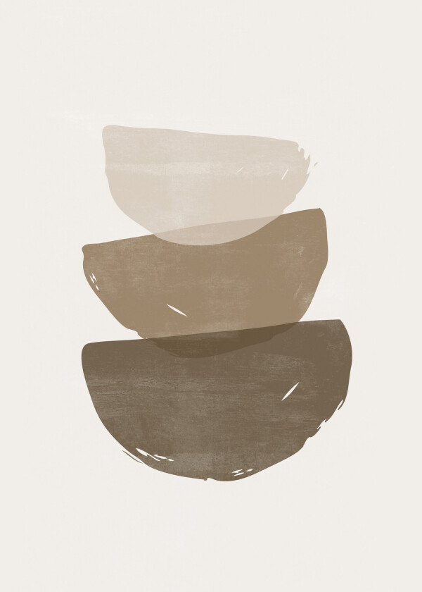 Poster Brush strokes 50x70 cm - Beige