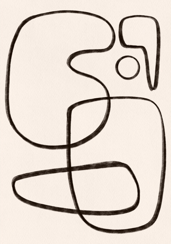 Poster Line art 21x30 cm - Hvit/Svart