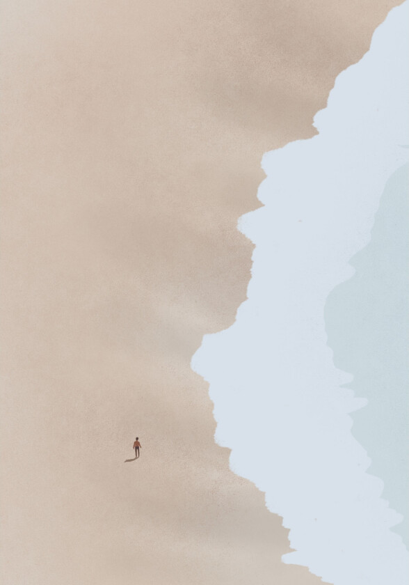 Poster Beach 70x100 cm - Beige