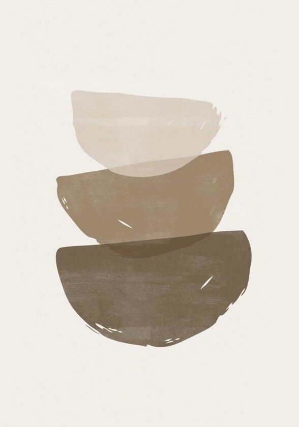 Poster Brush strokes 70x100 cm - Beige