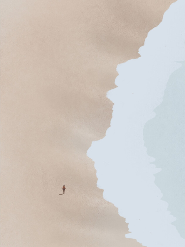 Poster Beach 30x40 cm - Beige