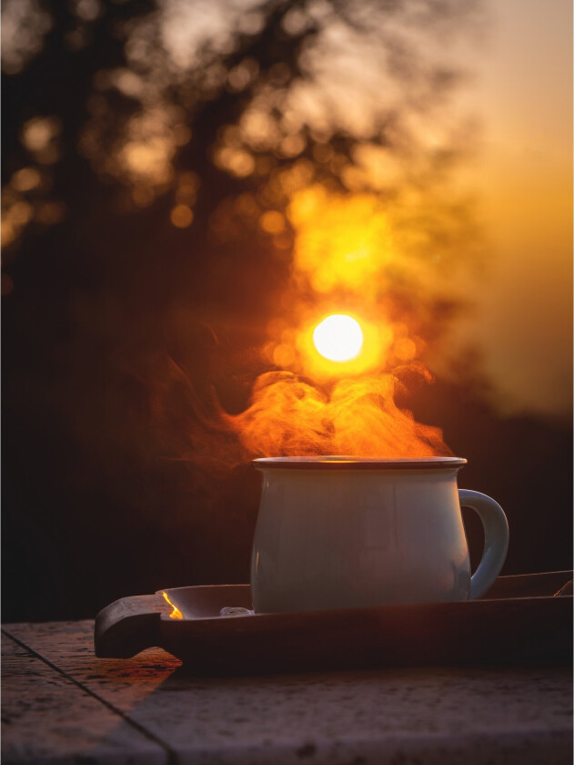 Poster Morning coffee 30x40 cm - Oransje/Svart