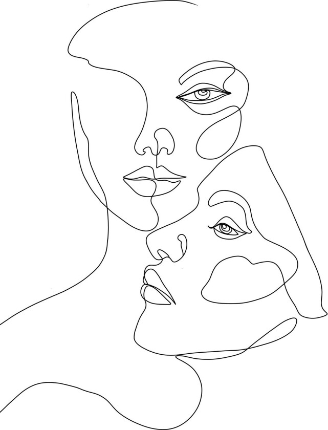 Poster Faces 30x40 cm - Svart/Hvit