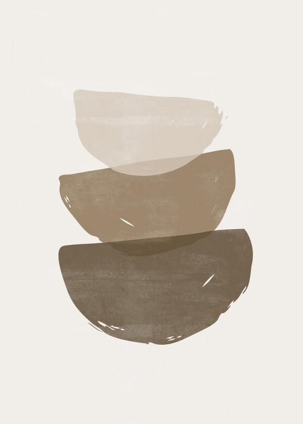 Poster Brush strokes 21x30 cm - Beige