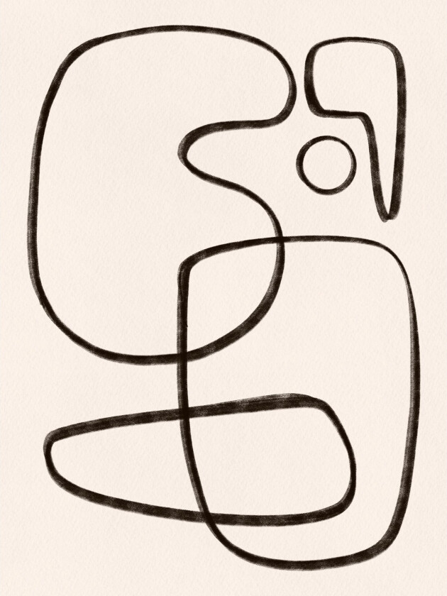 Poster Line art 30x40 cm - Hvit/Svart