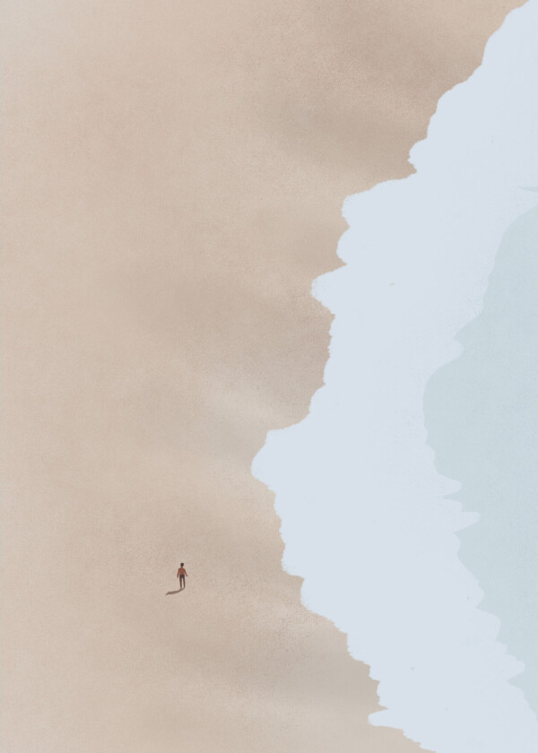 Poster Beach 50x70 cm - Beige