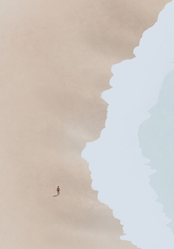 Poster Beach 21x30 cm - Beige