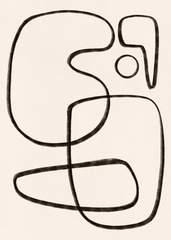 Poster Line art 50x70 cm - Hvit/Svart