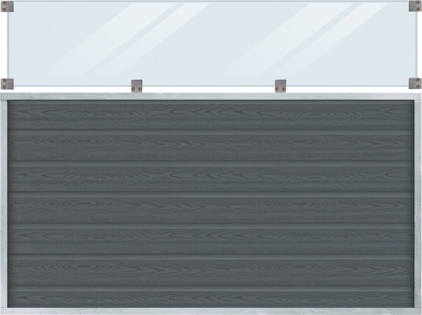 PLUS Artura Komposittak med Klartglass 180x135 cm - Grå