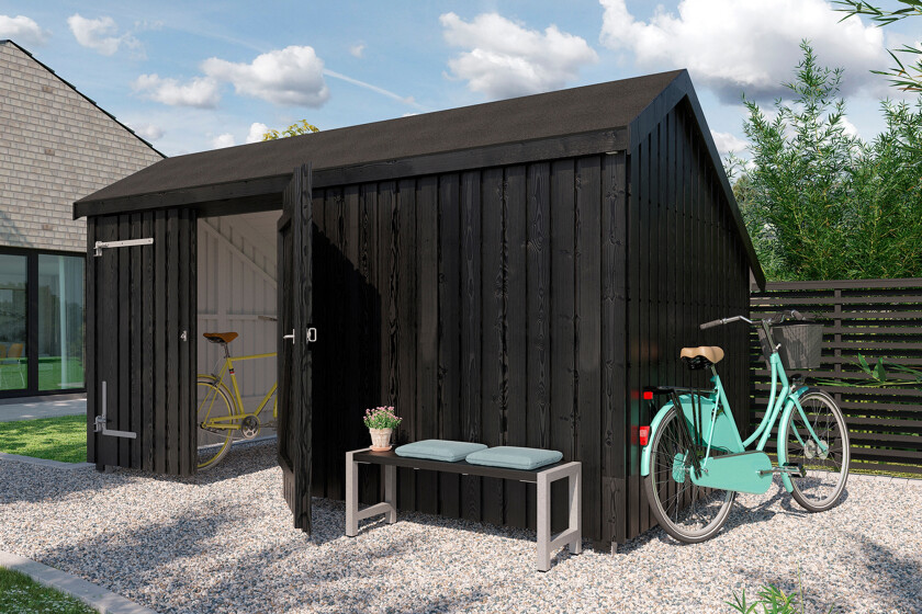 PLUS Multi Hagehus 10,5 m² - 2 Moduler med Dobbeldør - Grå