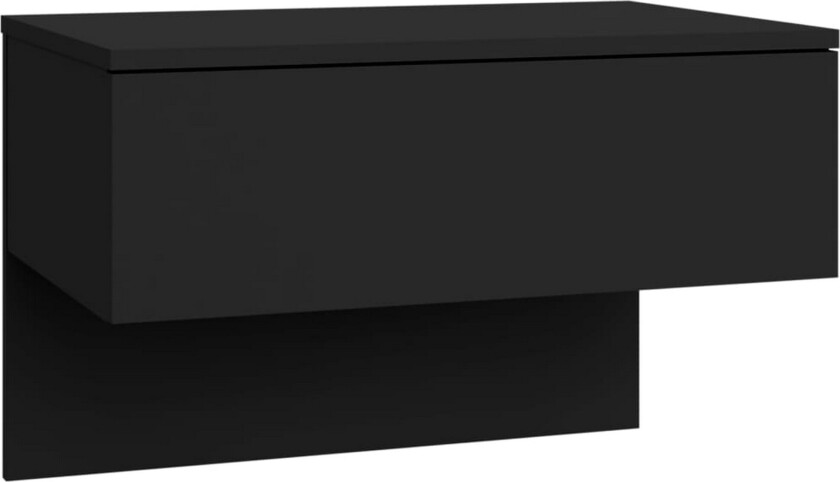 Veggmontert nattbord svart konstruert tre - Svart