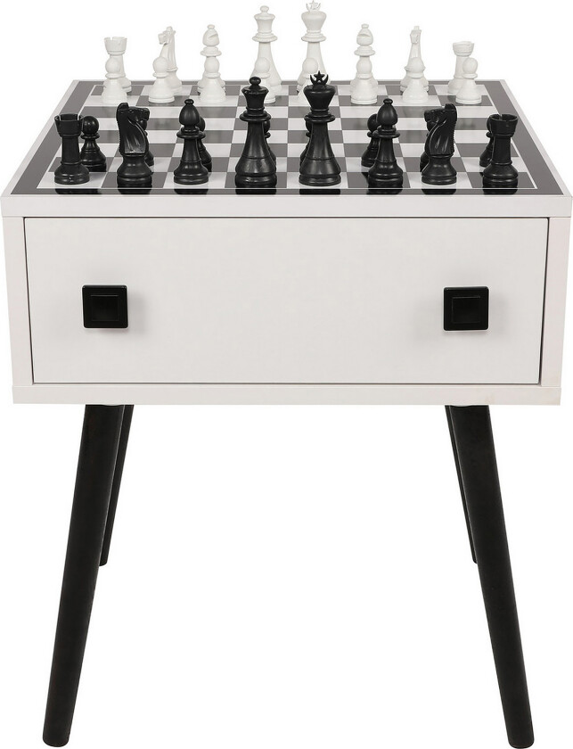 Marilla sjakkbrett 50 cm - Hvit / Svart