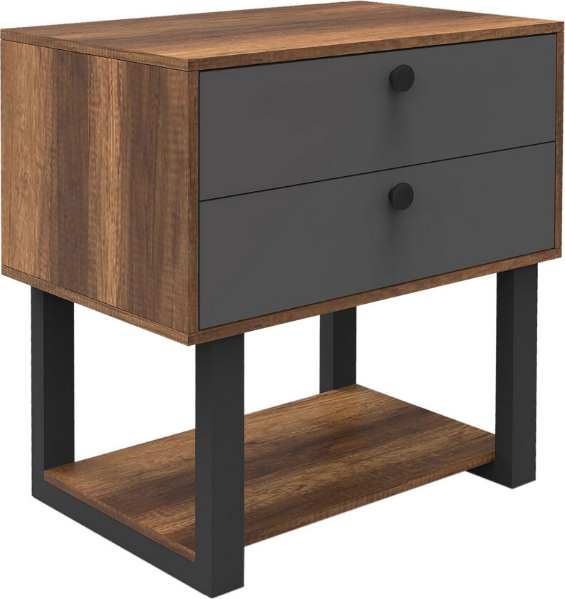 Bilde av Numandro Nattbord 80 cm - Teak / Antrasitt