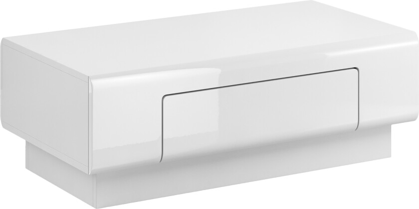Toreno Sofabord 110 cm med Oppbevaringshylle + Skuff - Hvit