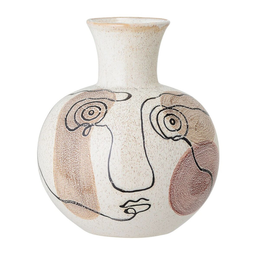 vase håndmalt 22,5 cm Hvit