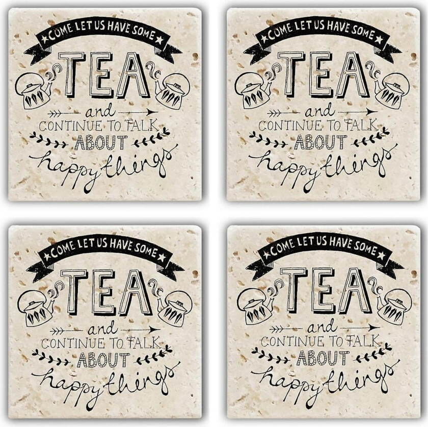 Glassunderlag 4-pk - Flerfarget