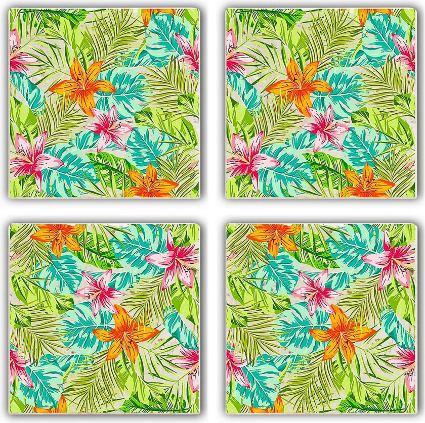 Glassunderlag 4-pk - Flerfarget