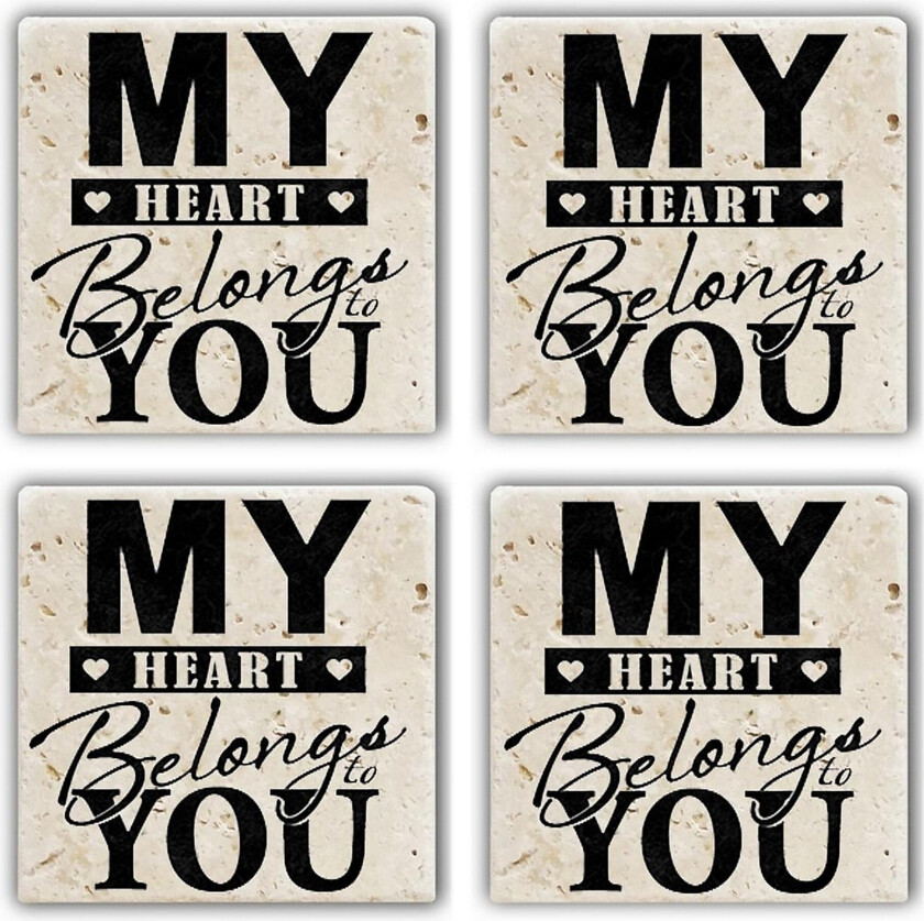 Glassunderlag 4-pk - Flerfarget