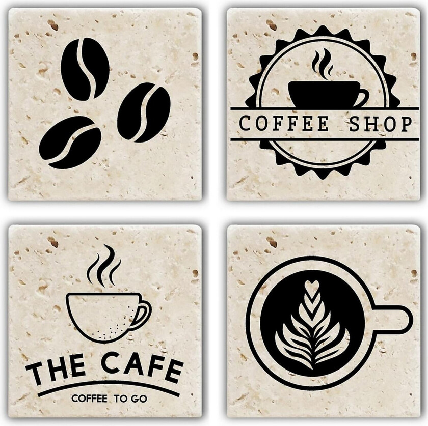 Glassunderlag 4-pk - Flerfarget