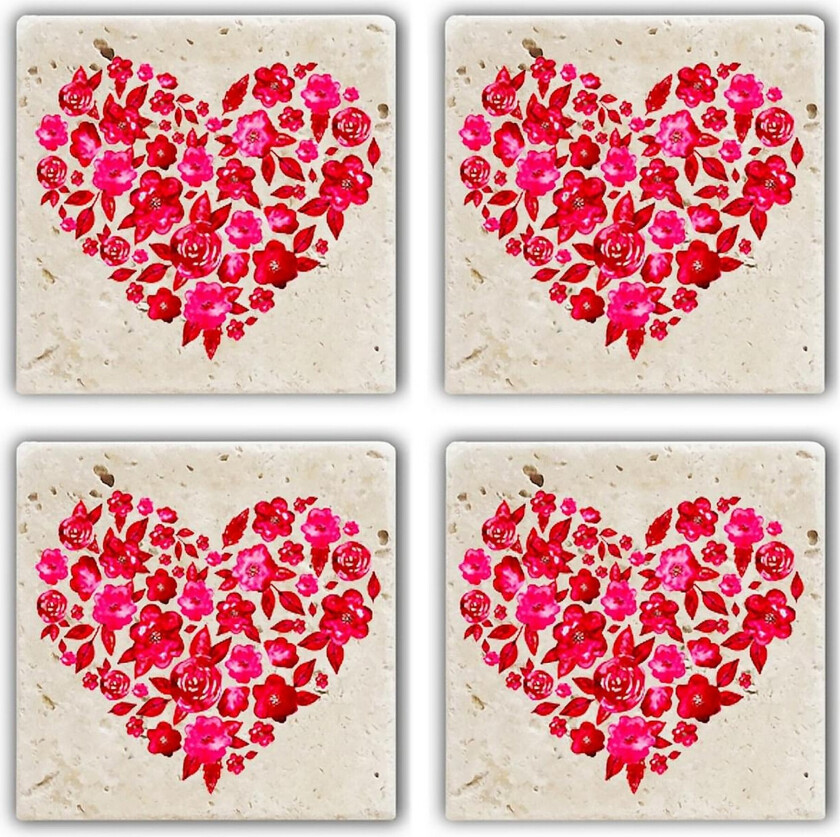 Glassunderlag 4-pk - Flerfarget