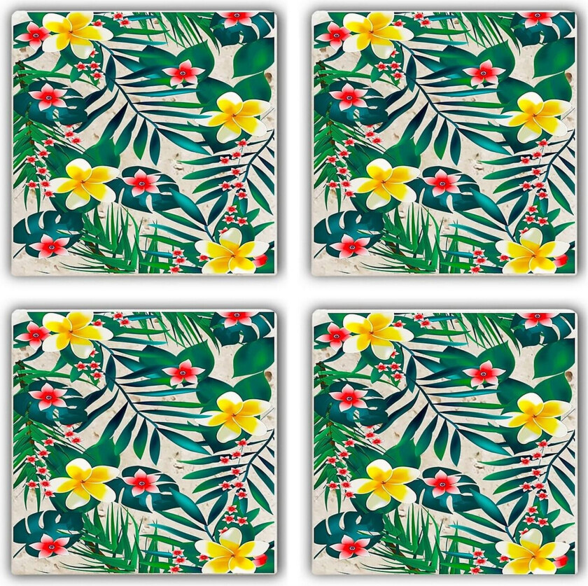 Glassunderlag 4-pk - Flerfarget