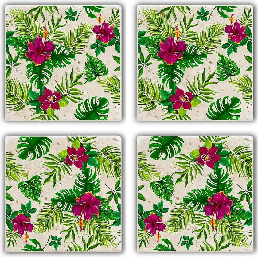 Glassunderlag 4-pk - Flerfarget