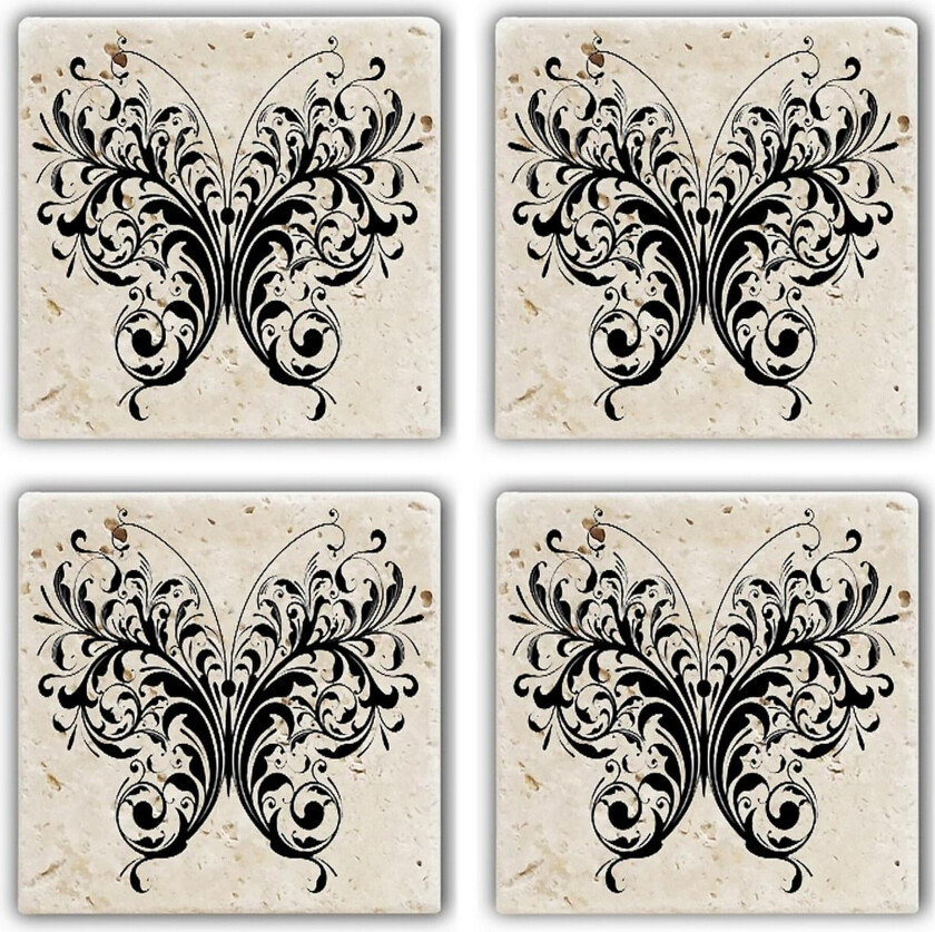 Glassunderlag 4-pk - Flerfarget