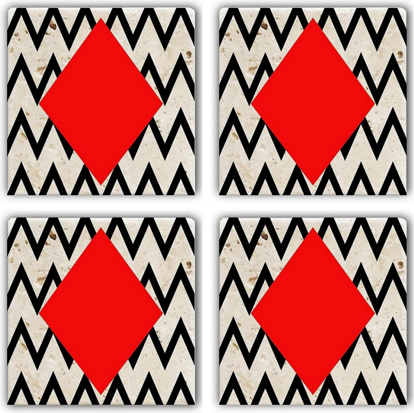 Glassunderlag 4-pk - Flerfarget