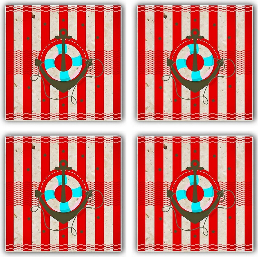 Glassunderlag 4-pk - Flerfarget