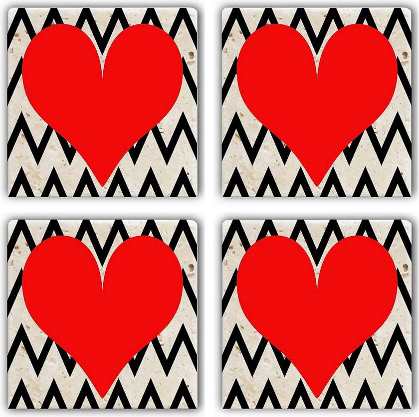 Glassunderlag 4-pk - Flerfarget