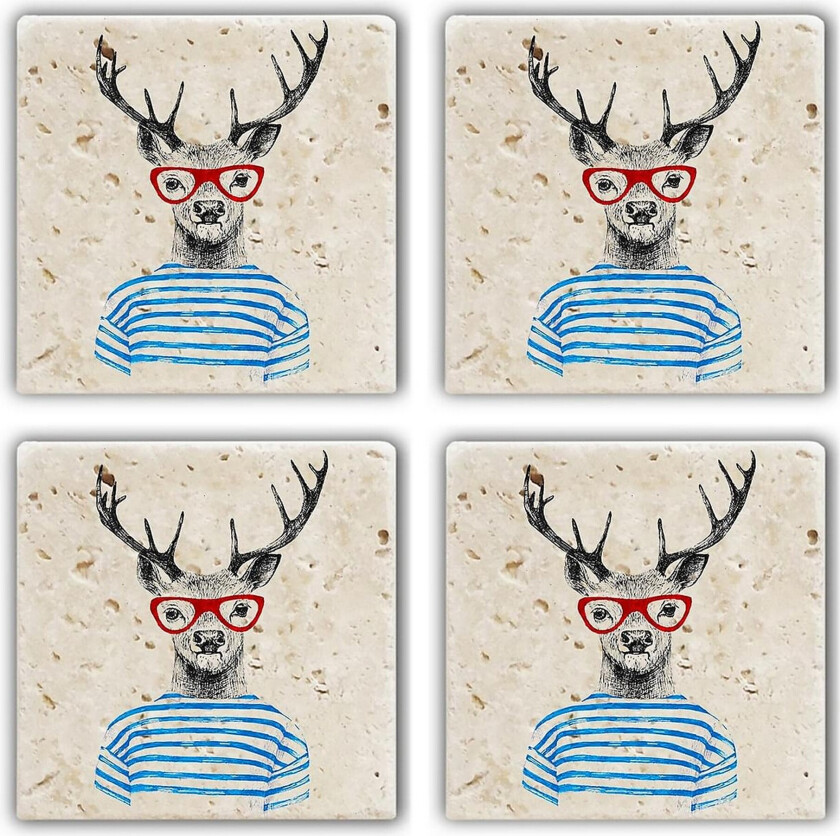 Glassunderlag 4-pk - Flerfarget